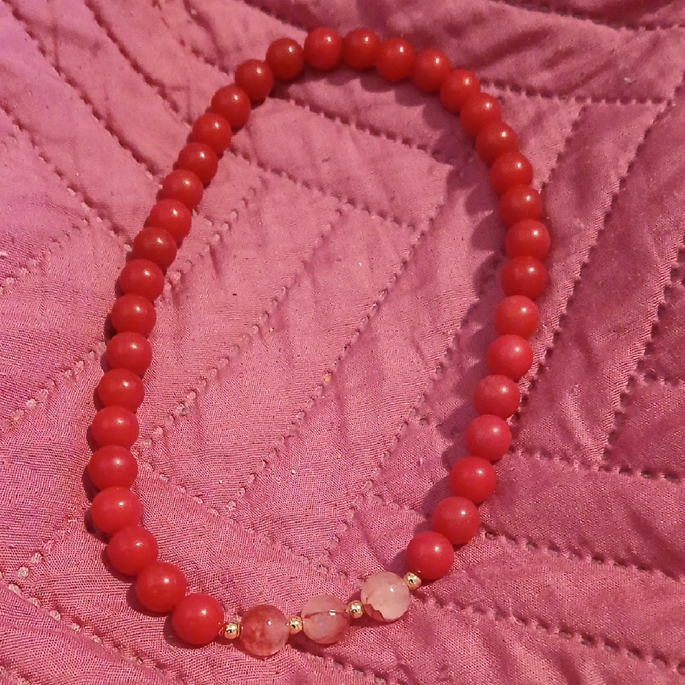 Elegant Red Beaded Necklace